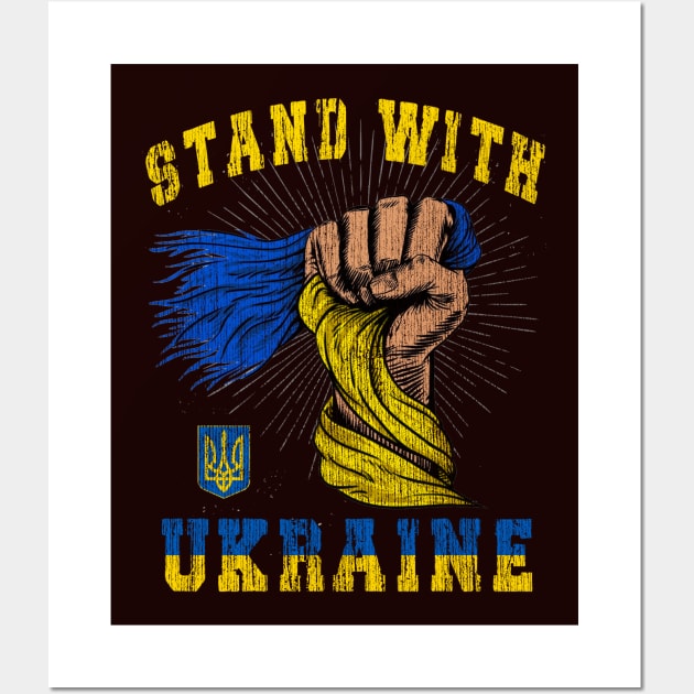 Stand With Ukraine Detailed Flag Design Wall Art by The Christian Left